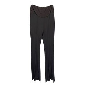 Kaylee Kollection Black Sheer Mesh Flare Women's Pants